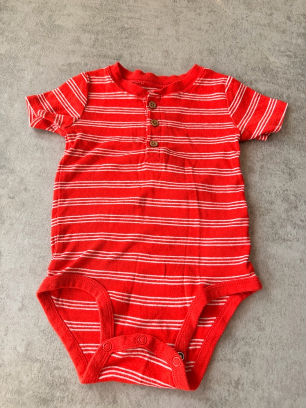 Carter's Orange & White Striped Short-Sleeve Bodysuit